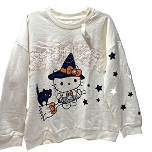 Hello Kitty Vanilla Ice Halloween Sweatshirt Women's Large Witchy Design Fleece
